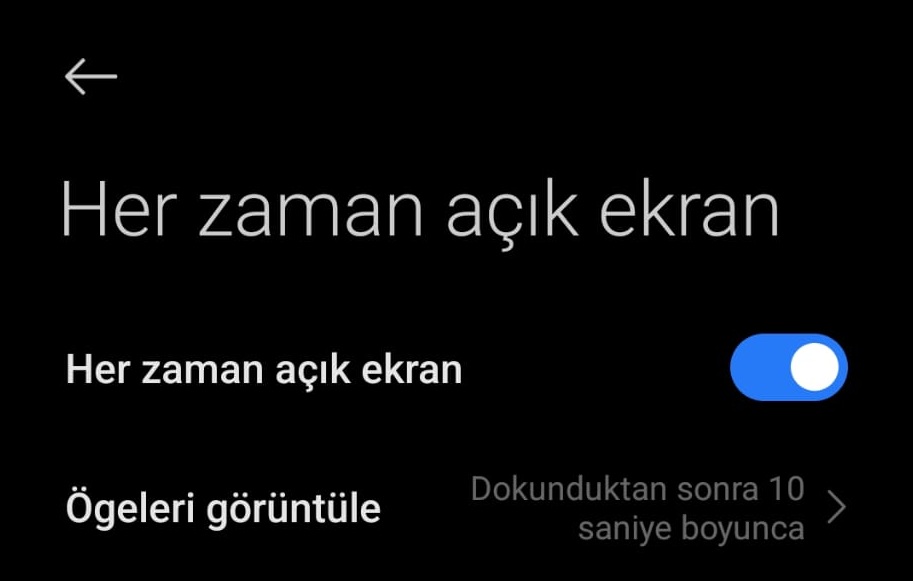 Ekran Parlaklık Seviyesi