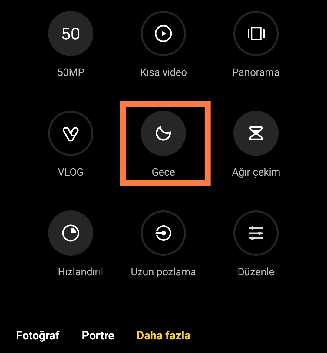 Telefon kamerasında gece modu
