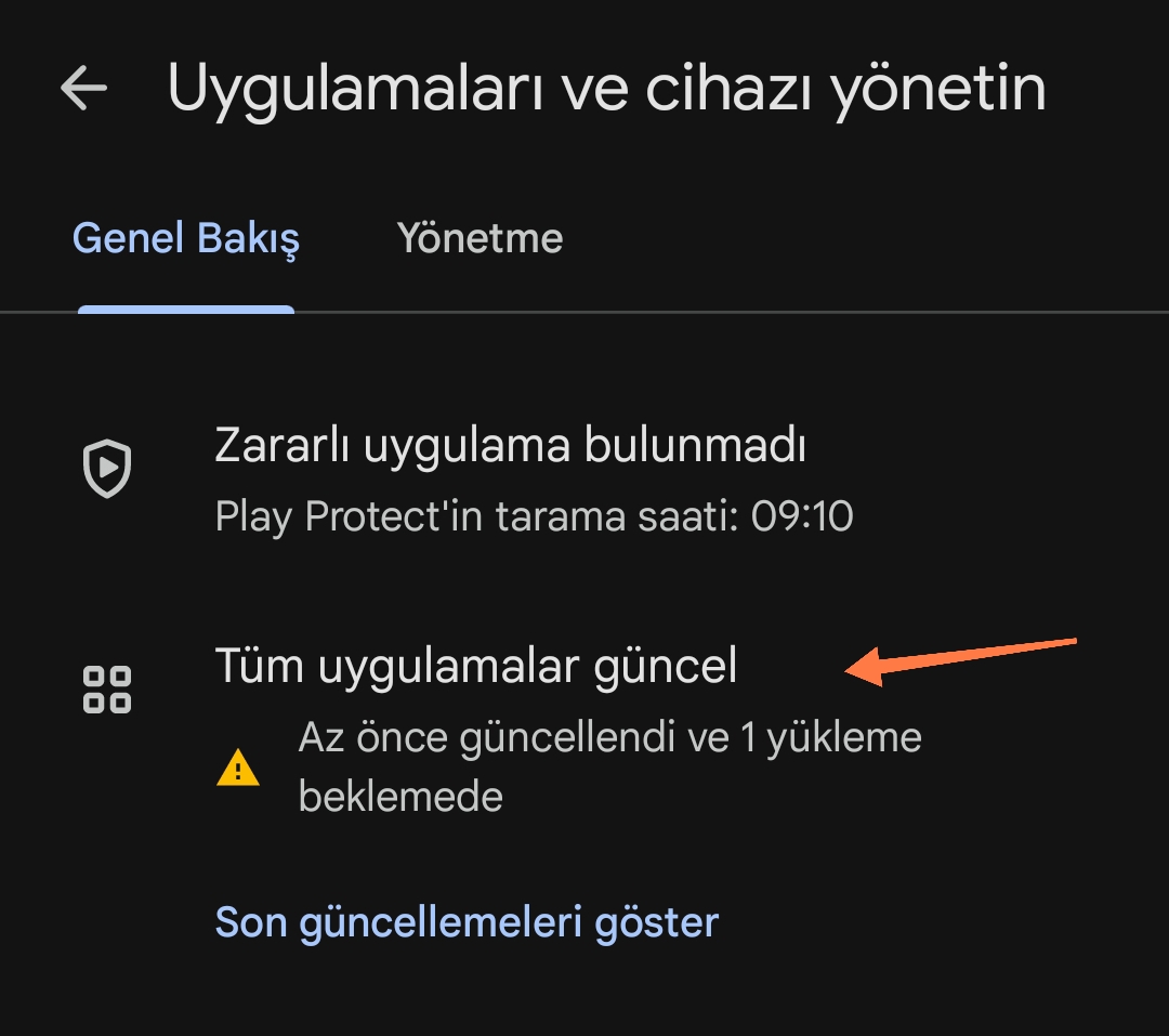 Uygulama kamera izinleri ayarı